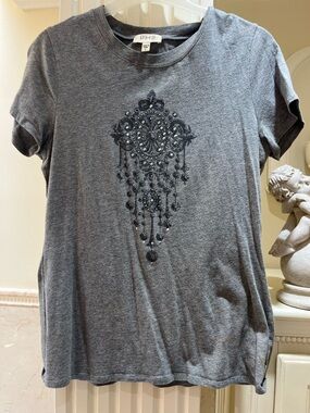 PH8 Women's Gray Embellished Short-Sleeve Tee